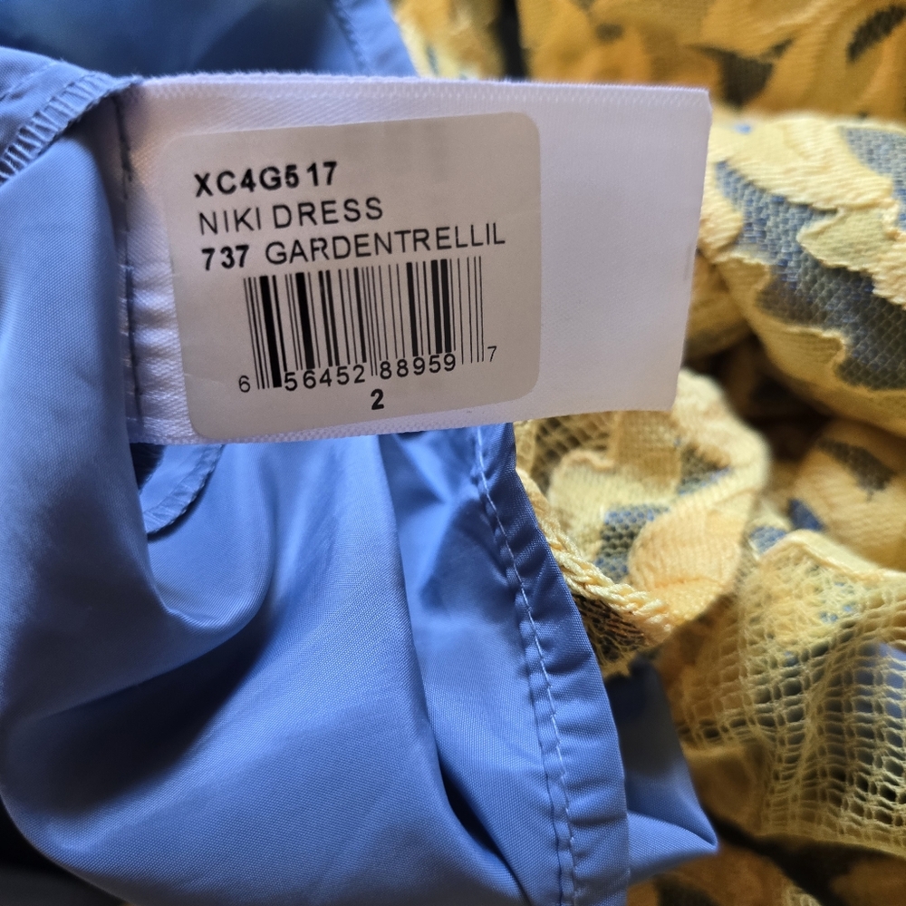 Plenty Tracy Reese Niki Dress In Gardentrellis Style Yellow/blue - Picture 7 of 9